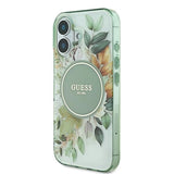 Guess IML Flower & Tonal Circle MagSafe-hylster til iPhone 16 Plus - grønt