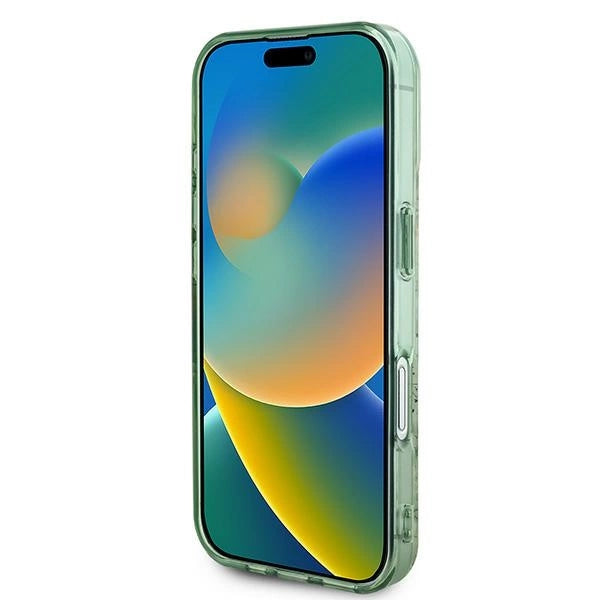 Guess IML Flower & Tonal Circle MagSafe-hylster til iPhone 16 Plus - grønt