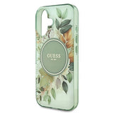 Guess IML Flower & Tonal Circle MagSafe-hylster til iPhone 16 Plus - grønt