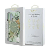 Guess IML Flower & Tonal Circle MagSafe-hylster til iPhone 16 Plus - grønt