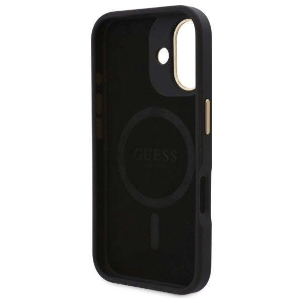 Guess 4G Logo Plate MagSafe Case til iPhone 16 Plus - sort