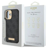 Guess 4G Logo Plate MagSafe Case til iPhone 16 Plus - sort
