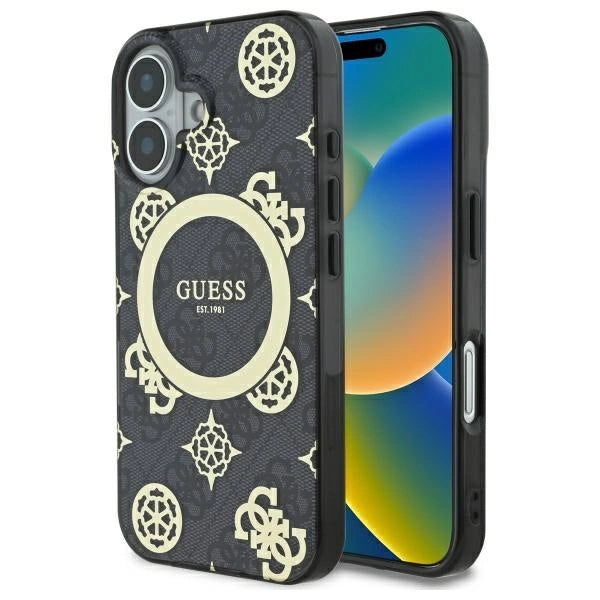 Guess IML Peony On 4G Baggrunds MagSafe-hylster til iPhone 16 - sort