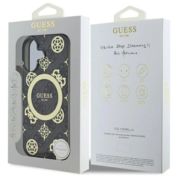Guess IML Peony On 4G Baggrunds MagSafe-hylster til iPhone 16 - sort