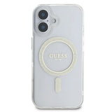 Guess IML Glitter Circle MagSafe iPhone 16 Case - Clear