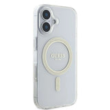 Guess IML Glitter Circle MagSafe iPhone 16 Case - Clear
