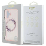 Guess IML Flowers Wreath MagSafe iPhone 16 Case - Pink