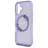 Guess IML Flowers Wreath MagSafe iPhone 16 Case - lilla