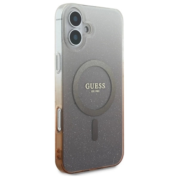 Guess IML Glitter Gradient MagSafe iPhone 16 Case - Brown