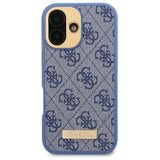 Guess 4G Logo Plate MagSafe iPhone 16 Case - Blue