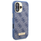 Guess 4G Logo Plate MagSafe iPhone 16 Case - Blue