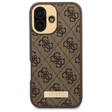 Guess 4G Logo Plate MagSafe iPhone 16 Case - Brown