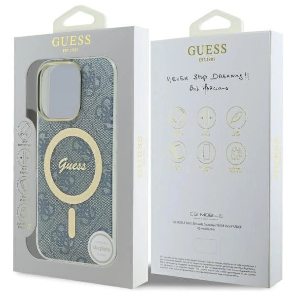 Guess IML 4G MagSafe Case for iPhone 16 Pro Max - Blue