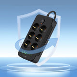 Tech-Protect PC6X6 Power Strip 6 Sockets 240V + 3xUSB-A + 3xUSB-C 200cm - sort