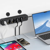 Tech-Protect PCL4X3 Power Strip 4 stikkontakter 240V + 2xUSB-A + 1xUSB-C 200 cm - sort