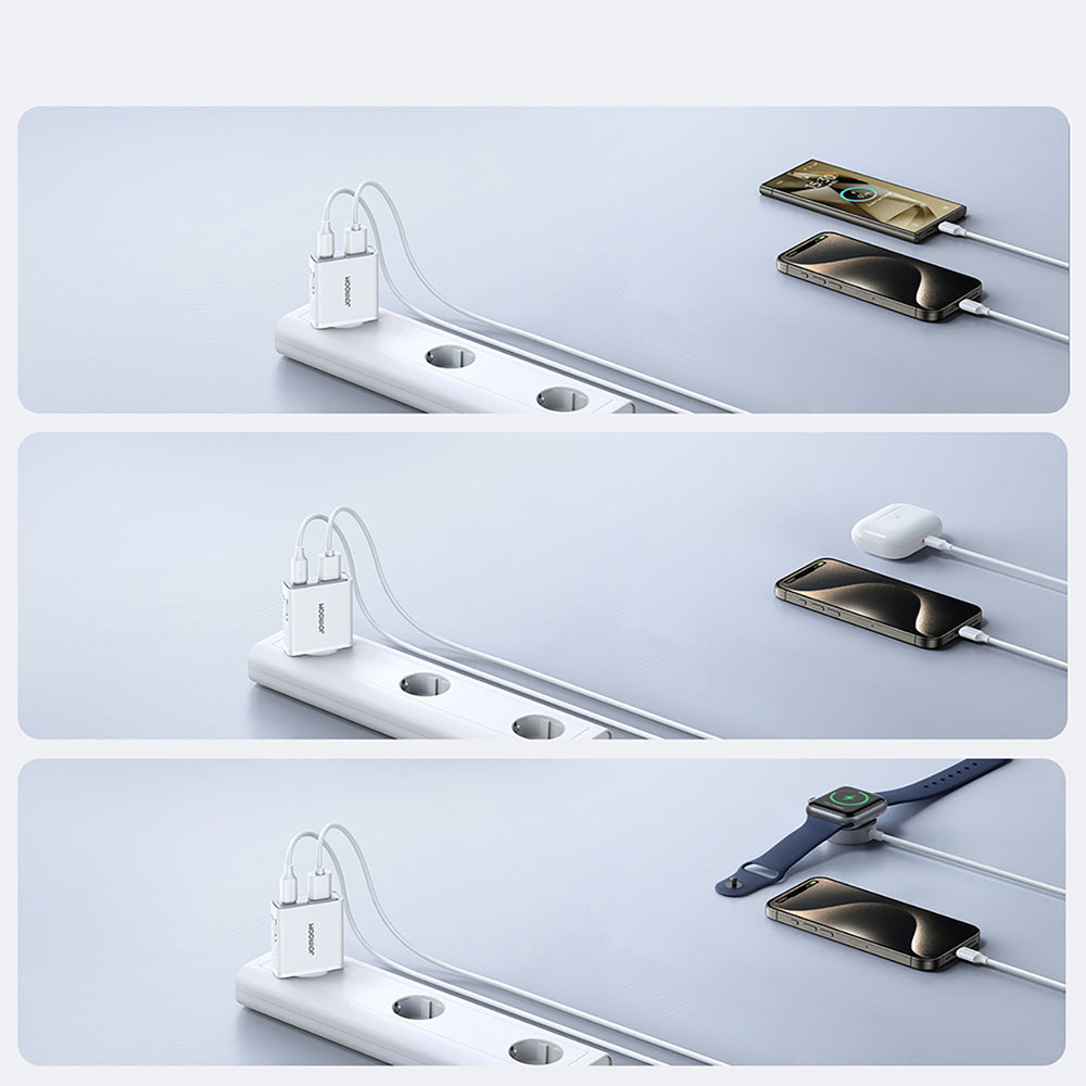 Joyroom JR-TCF14 20W USB-A USB-C Super Slim Wall Charger - Hvid