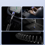 Joyroom S-A43 Crystal-Clear Series 3A USB-A - USB-C spiralkabel 1,5 m - sort