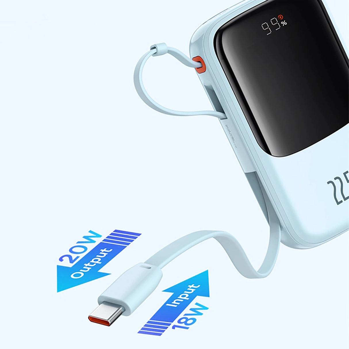 Baseus Qpow Pro+ 22.5W 10000mAh USB-C Power Bank - Blå