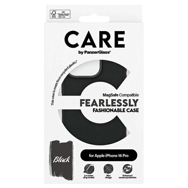 CARE af PanzerGlass Fashion Case iPhone 16 Pro 6.3" sort/sort MagSafe 1378