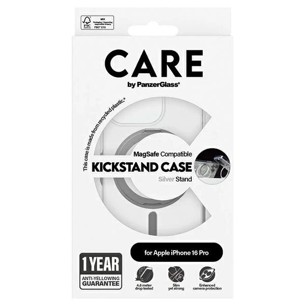 CARE af PanzerGlass Feature Kickstand Case iPhone 16 Pro 6.3" sølv/sølv MagSafe 1326