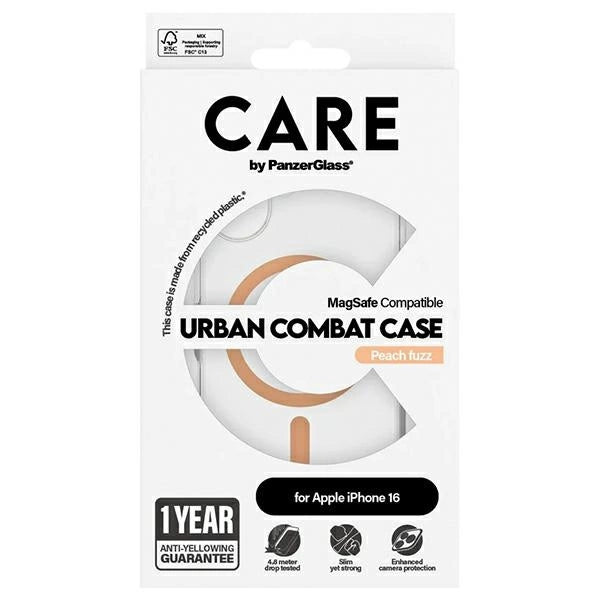 CARE af PanzerGlass Flagship Case iPhone 16 6.1" fersken/fersken MagSafe 1373
