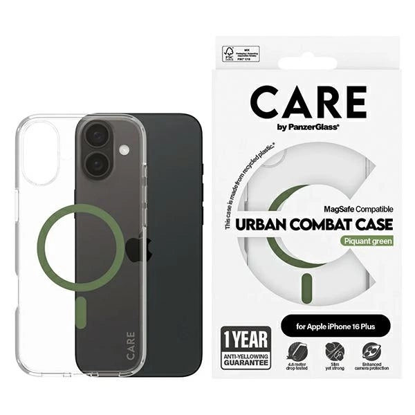 CARE af PanzerGlass Flagship Case iPhone 16 Plus 6.7" grøn/grøn MagSafe 1371