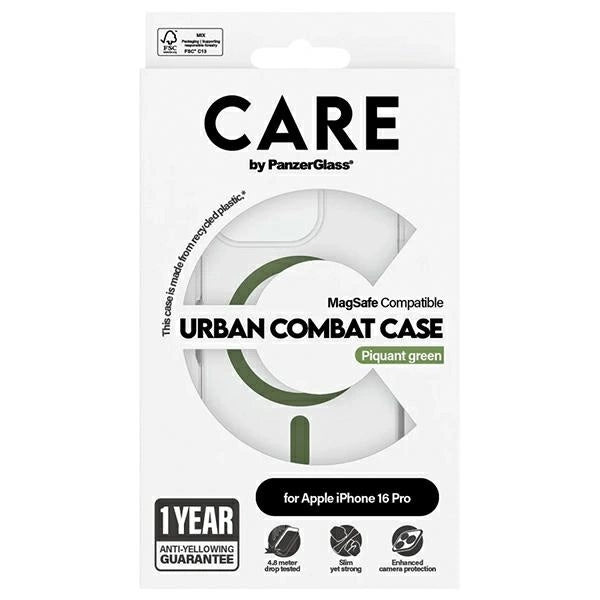 CARE af PanzerGlass Flagship Case iPhone 16 Pro 6.3" grøn/grøn MagSafe 1370
