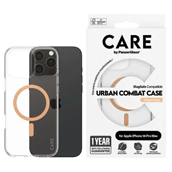 CARE af PanzerGlass Flagship Case iPhone 16 Pro Max 6.9" fersken/fersken MagSafe 1376