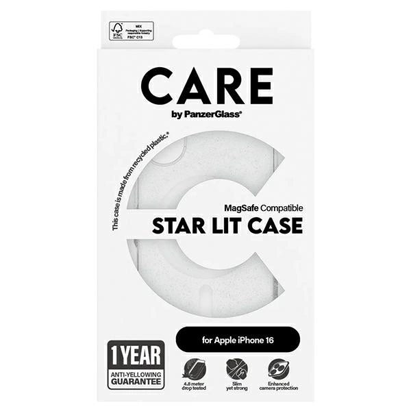 CARE af PanzerGlass Flagship Star Lit Case iPhone 16 6.1" hvid/hvid MagSafe 1341