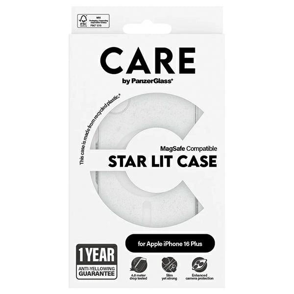 CARE af PanzerGlass Flagship Star Lit Case iPhone 16 Plus 6.7" hvid/hvid MagSafe 1343