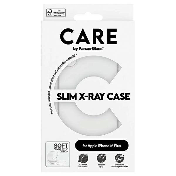 CARE af PanzerGlass X-Ray Soft Basic Case iPhone 16 Plus 6.7" gennemsigtig 1443