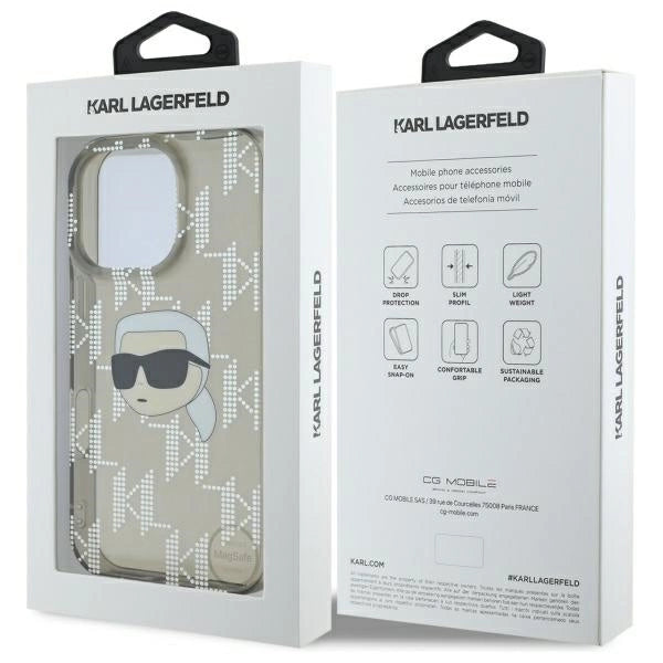 Karl Lagerfeld IML Karl Head Electroplated iPhone 16 Pro Case - Black
