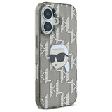 Karl Lagerfeld IML Karl Head Electroplated iPhone 16 Case - Black