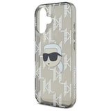 Karl Lagerfeld IML Karl Head Electroplated iPhone 16 Case - Black