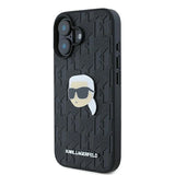 Karl Lagerfeld Monogram Karl Head Pin iPhone 16 Case - Black