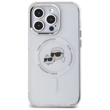 Karl Lagerfeld IML Metal Karl & Choupette Head MagSafe Case for iPhone 14 Pro Max - White