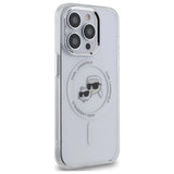 Karl Lagerfeld IML Metal Karl & Choupette Head MagSafe Case for iPhone 14 Pro Max - White