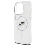 Karl Lagerfeld IML Metal Karl & Choupette Head MagSafe Case for iPhone 14 Pro Max - White