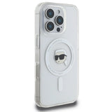 Karl Lagerfeld IML Metal Karl Head MagSafe Case for iPhone 16 Pro - White