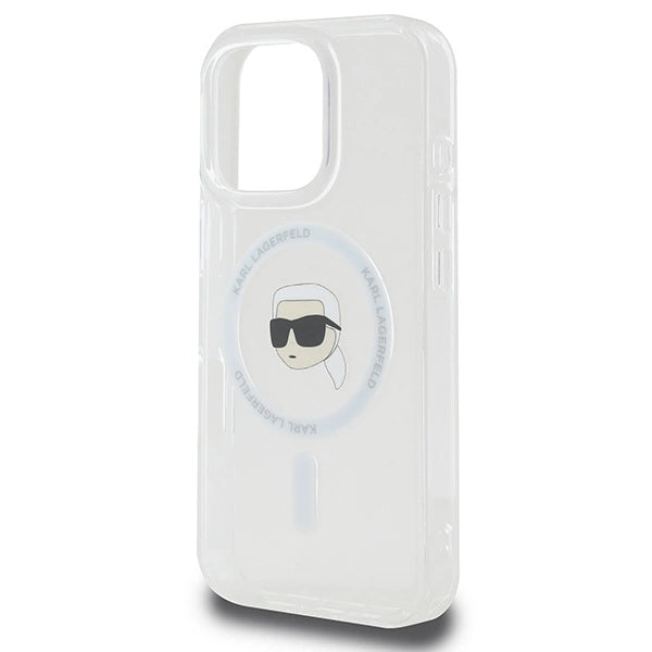 Karl Lagerfeld IML Metal Karl Head MagSafe Case for iPhone 16 Pro - White