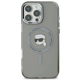 Karl Lagerfeld IML Metal Karl Head MagSafe iPhone 16 Pro Case - Black