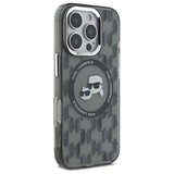 Karl Lagerfeld IML Monogram Karl & Choupette Head MagSafe iPhone 16 Pro Case - Black