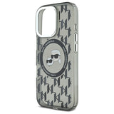 Karl Lagerfeld IML Monogram Karl & Choupette Head MagSafe iPhone 16 Pro Case - Black