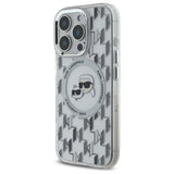 Karl Lagerfeld IML Monogram Karl & Choupette Head MagSafe iPhone 16 Pro Case - Clear
