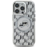 Karl Lagerfeld IML Monogram Karl & Choupette Head MagSafe iPhone 16 Pro Case - Clear