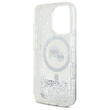 Karl Lagerfeld Liquid Glitter Karl & Choupette Head Magsafe iPhone 16 Pro Case - Klar
