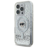 Karl Lagerfeld Liquid Glitter Karl Head Magsafe Case for iPhone 16 Pro - Clear