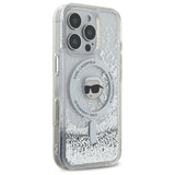 Karl Lagerfeld Liquid Glitter Karl Head Magsafe Case for iPhone 16 Pro - Clear