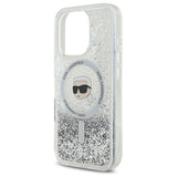 Karl Lagerfeld Liquid Glitter Karl Head Magsafe Case for iPhone 16 Pro - Clear