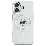 Karl Lagerfeld IML Metal Choupette Head MagSafe case for iPhone 16 Plus - white